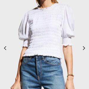 Veronica Beard Langston Smocked Top
